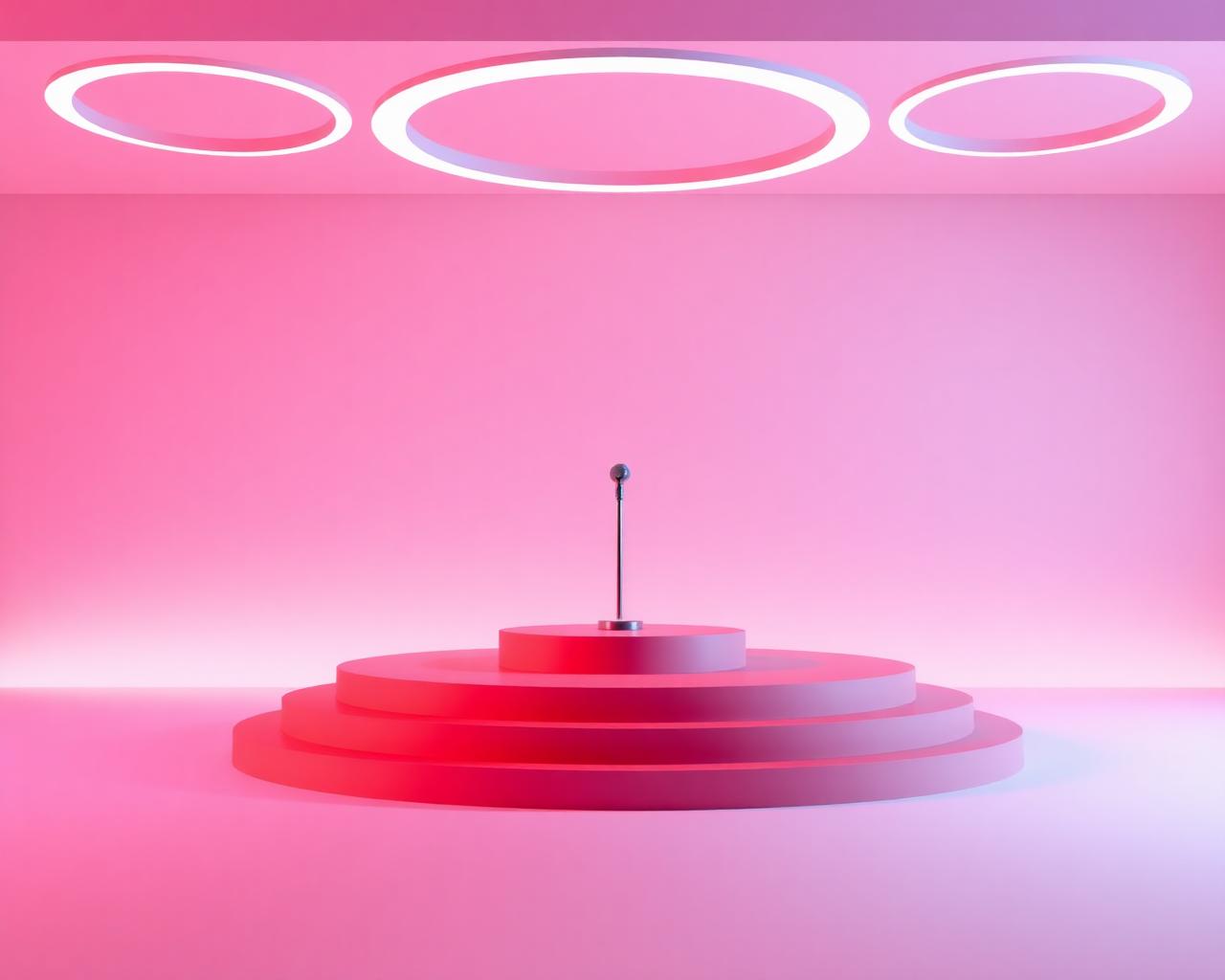Stage with microphone and podium